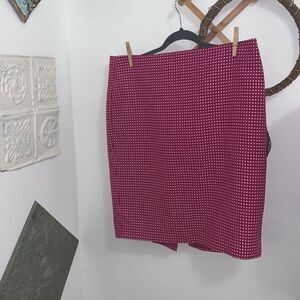 Ann Taylor size 14 pink polka dot pencil skirt
